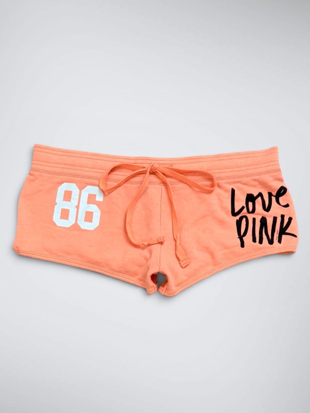 Early 2000s VS PINK Peach Booty Micro Mini Shorts - Picture 1 of 7